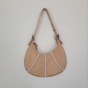 Old Navy Faux Shearling Cozy Y2k 00s Shoulder Bag Hand Bag Cream Tan Sherpa